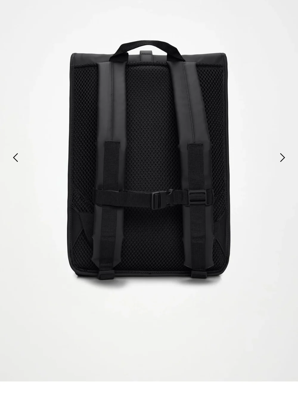 Black Roll-Top Backpack - Minimal Men’s Everyday Bag Black